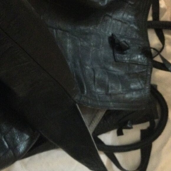 Let & Her Leather Tote Bag Beautiful Black Leather - Picture 3 of 4